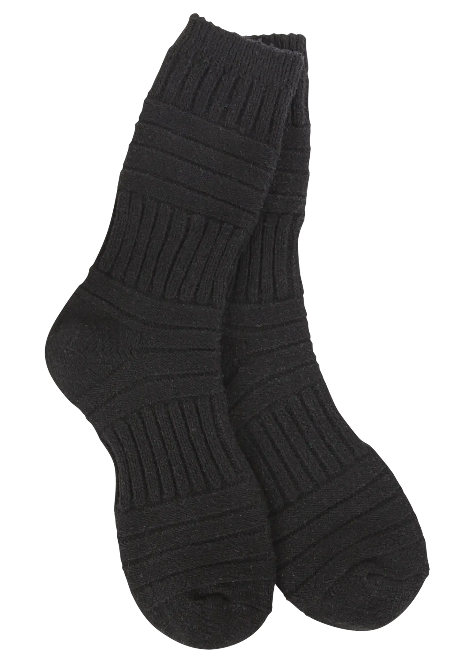 World's Softest Socks Weekend Crew Socks-Black