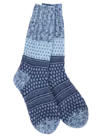 World's Softest Socks Weekend Crew Socks-Peacoat Multi
