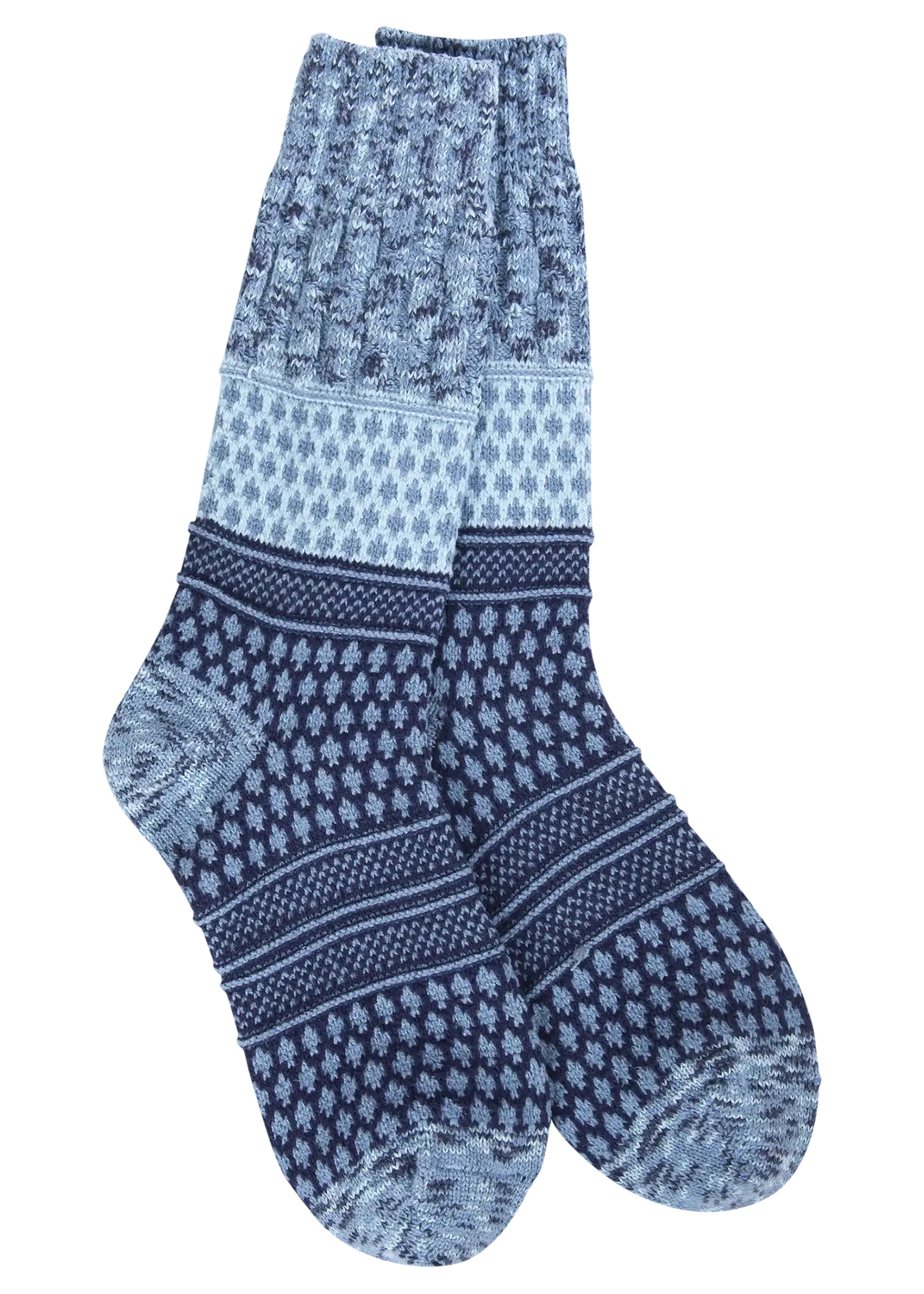 World's Softest Socks Weekend Crew Socks-Peacoat Multi