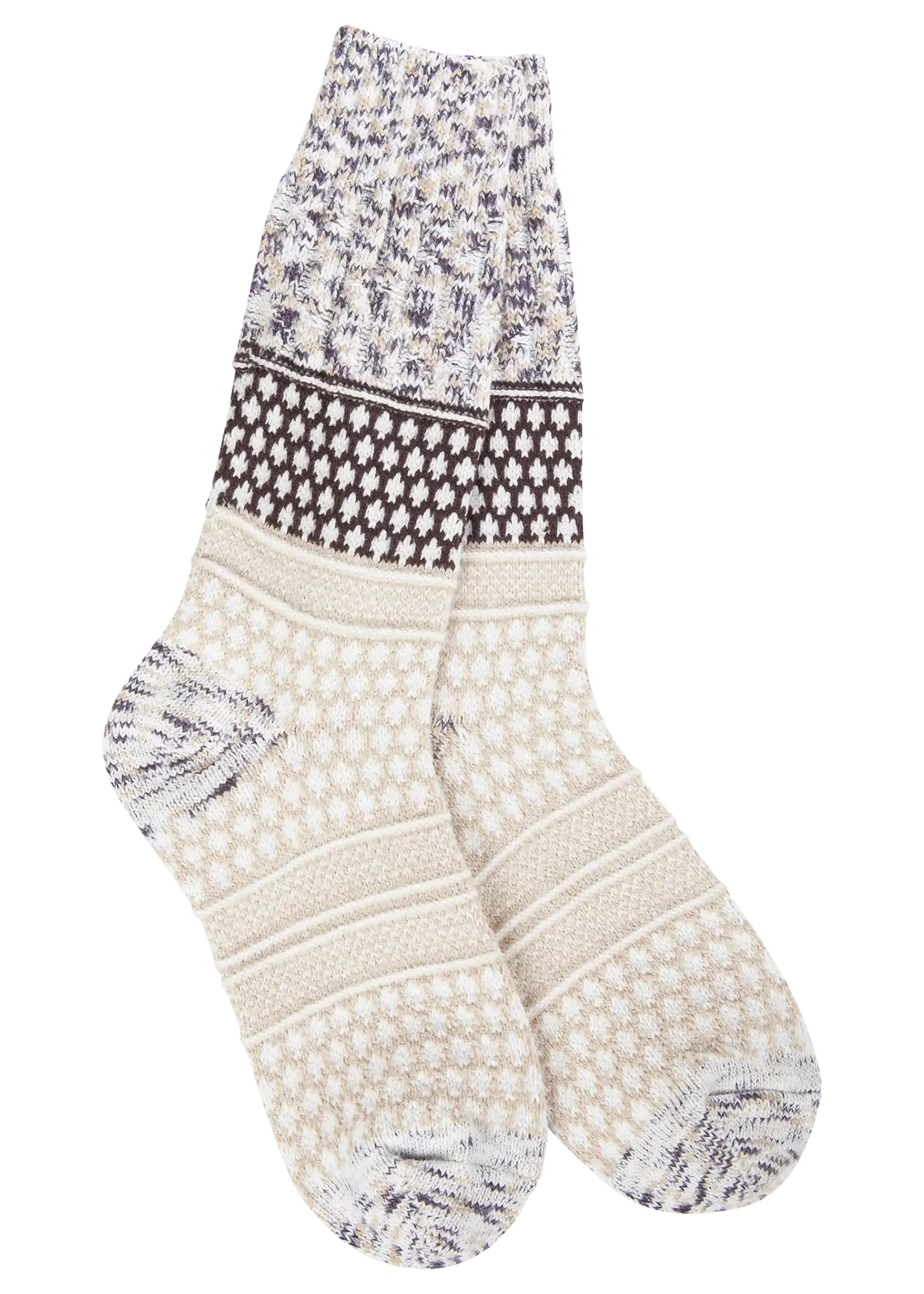 World's Softest Socks Weekend Crew Socks-Cookie Dough Multi
