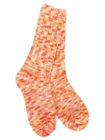 World's Softest Socks Ragg Crew Socks-Orange Multi