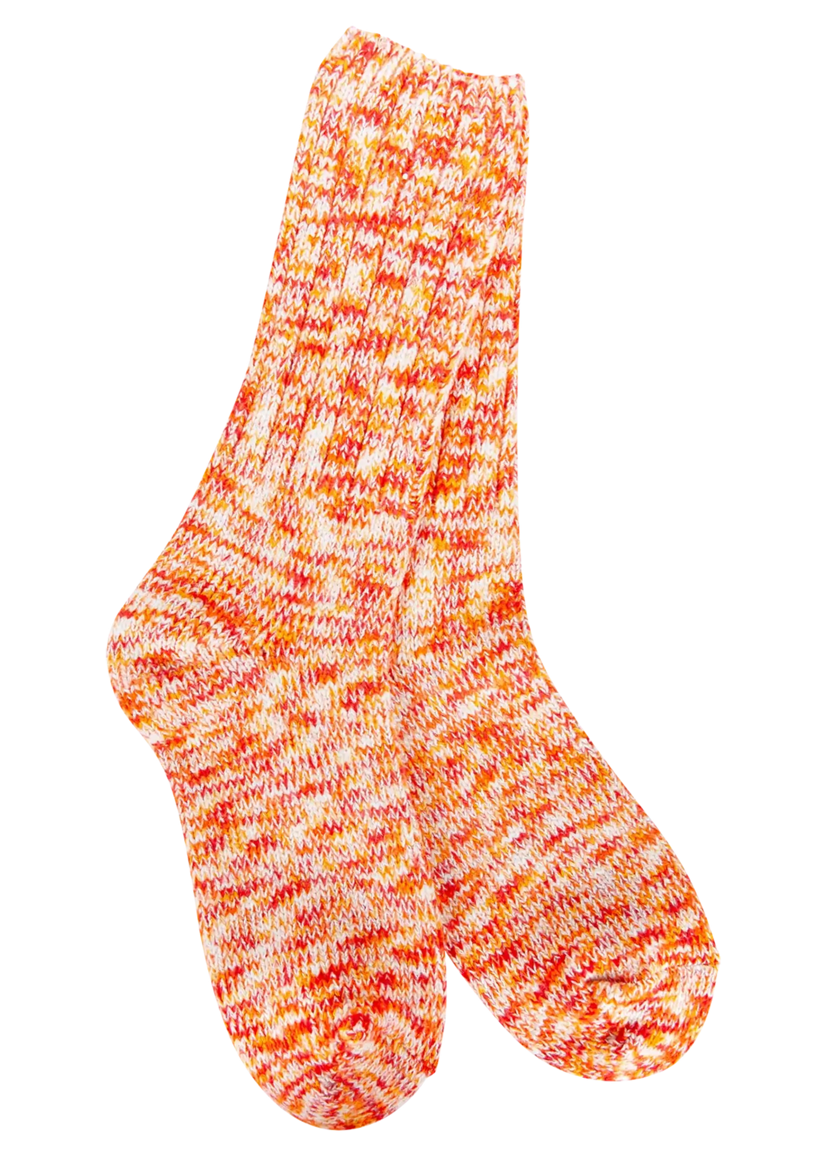 World's Softest Socks Ragg Crew Socks-Orange Multi