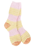 World's Softest Socks Weekend Crew Socks-Pink/Honey