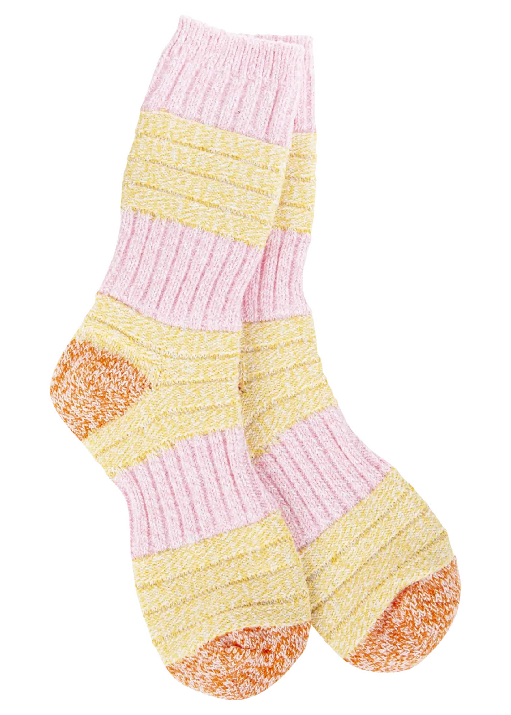 World's Softest Socks Weekend Crew Socks-Pink/Honey