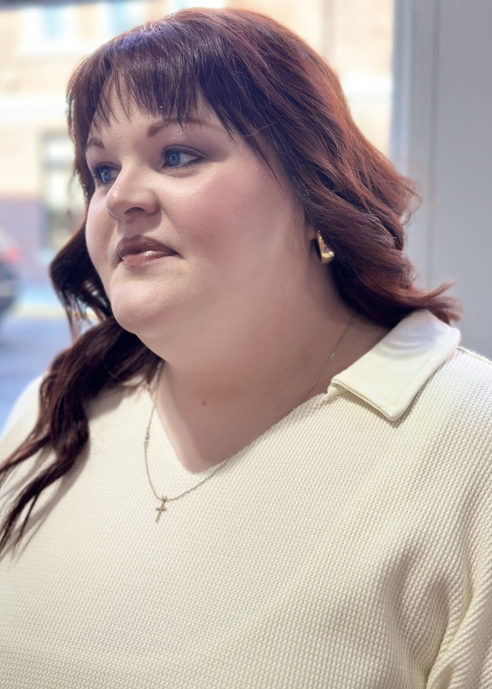 Grace+Emma Waffle Collared Top