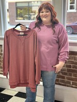 Andre by Unit Burgundy Waffle Tunic Top
