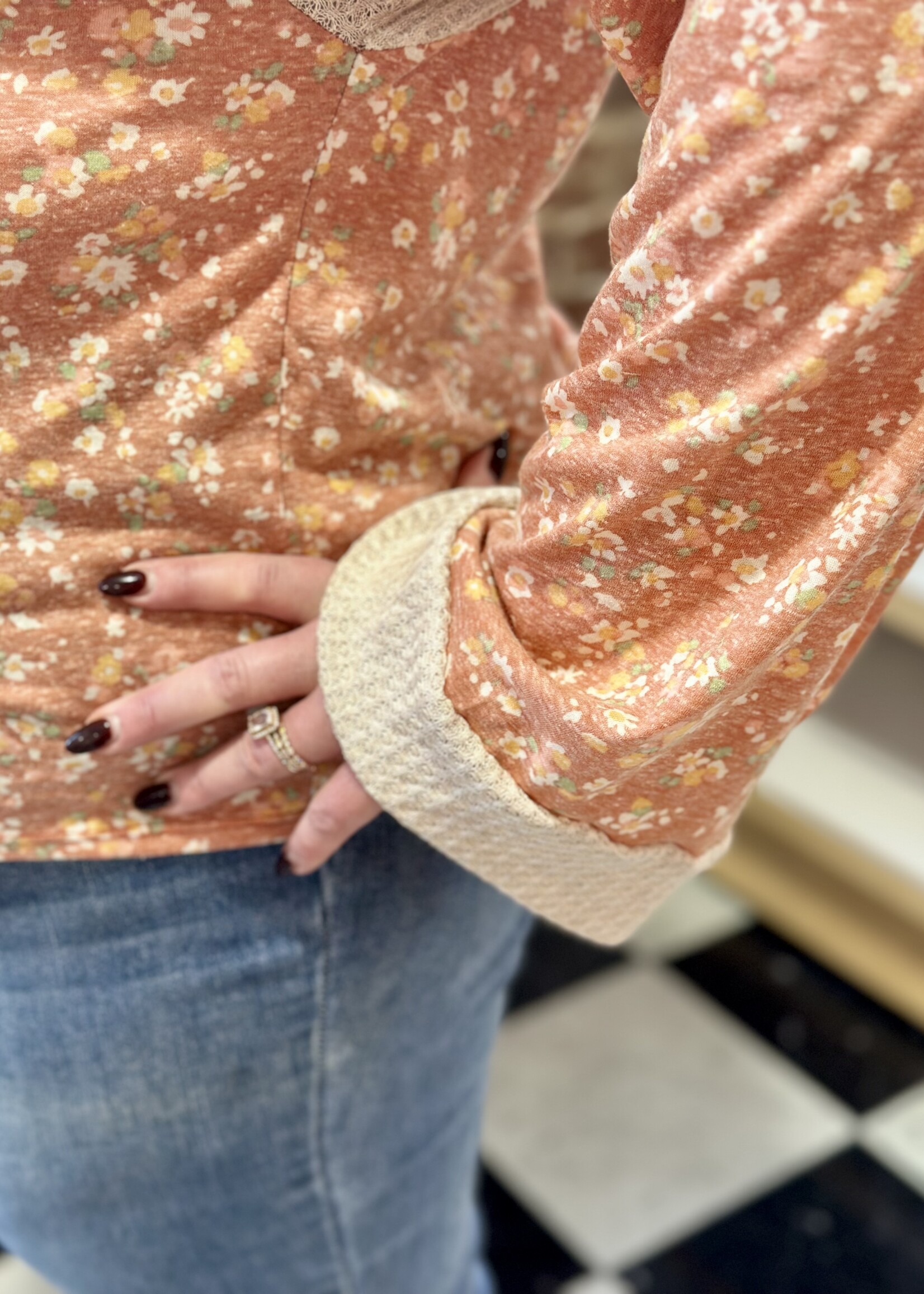 Haptics Floral Print Boho Top