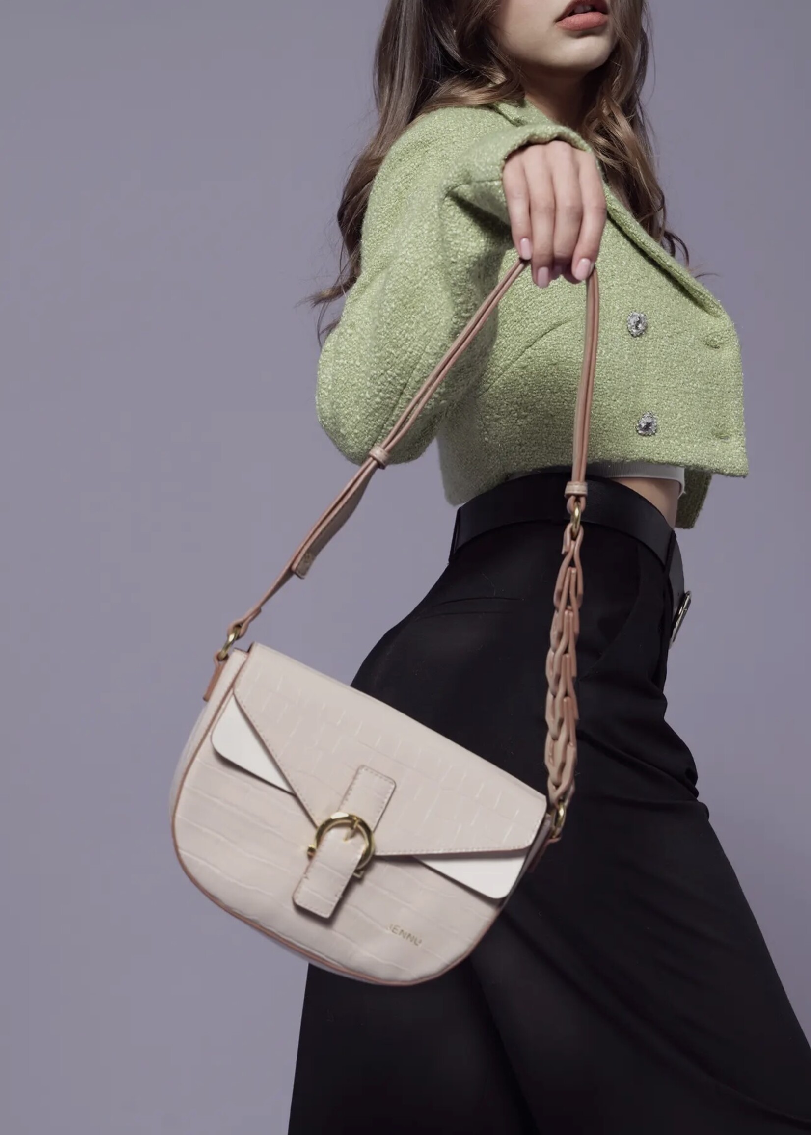 Jen & Co. The Melbourne Shoulder Bag in Beige