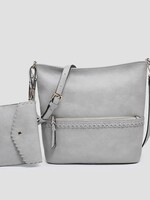 Jen & Co. The Cynthia Whipstitch Hobo Bag in Grey