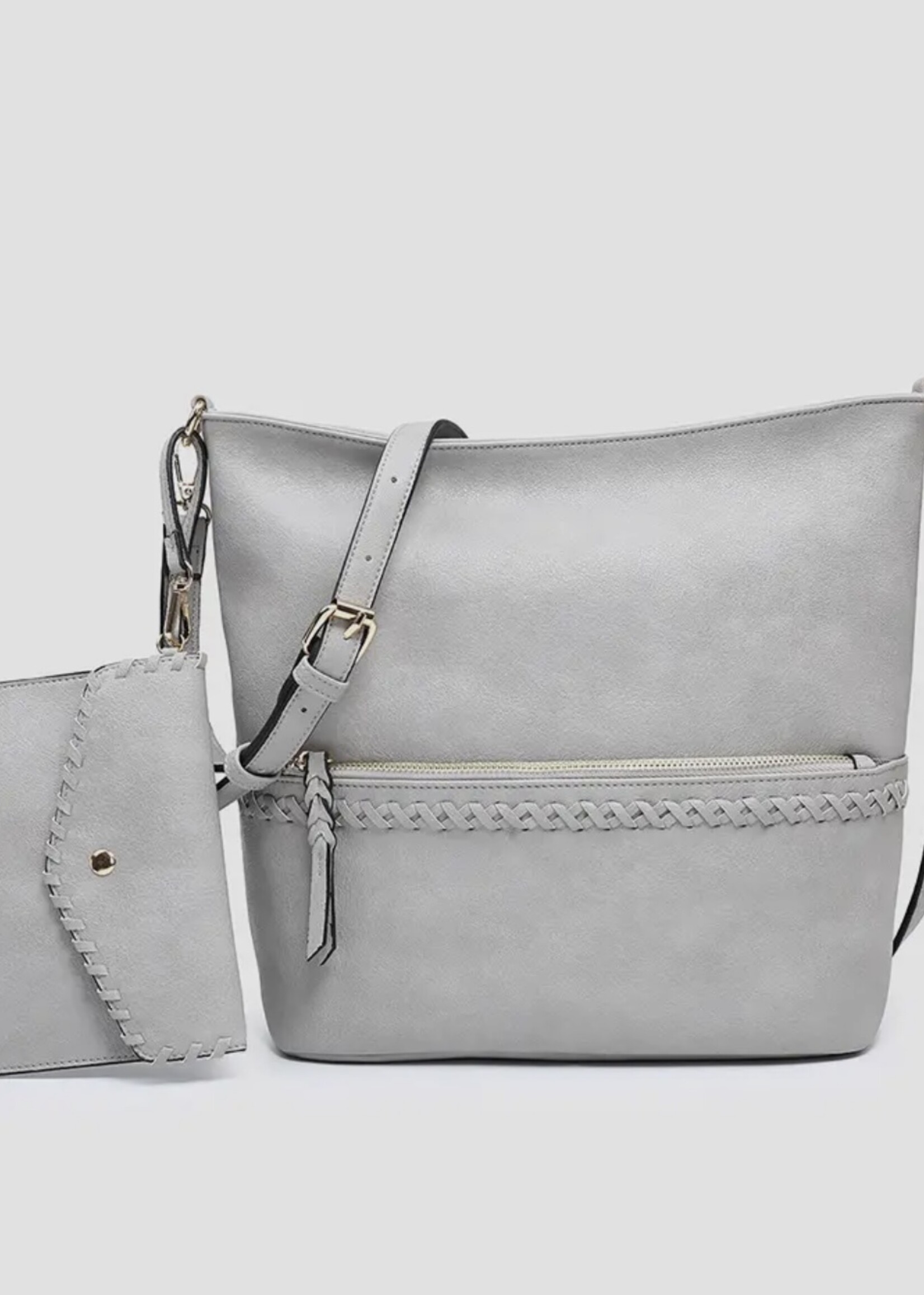 Jen & Co. The Cynthia Whipstitch Hobo Bag in Grey