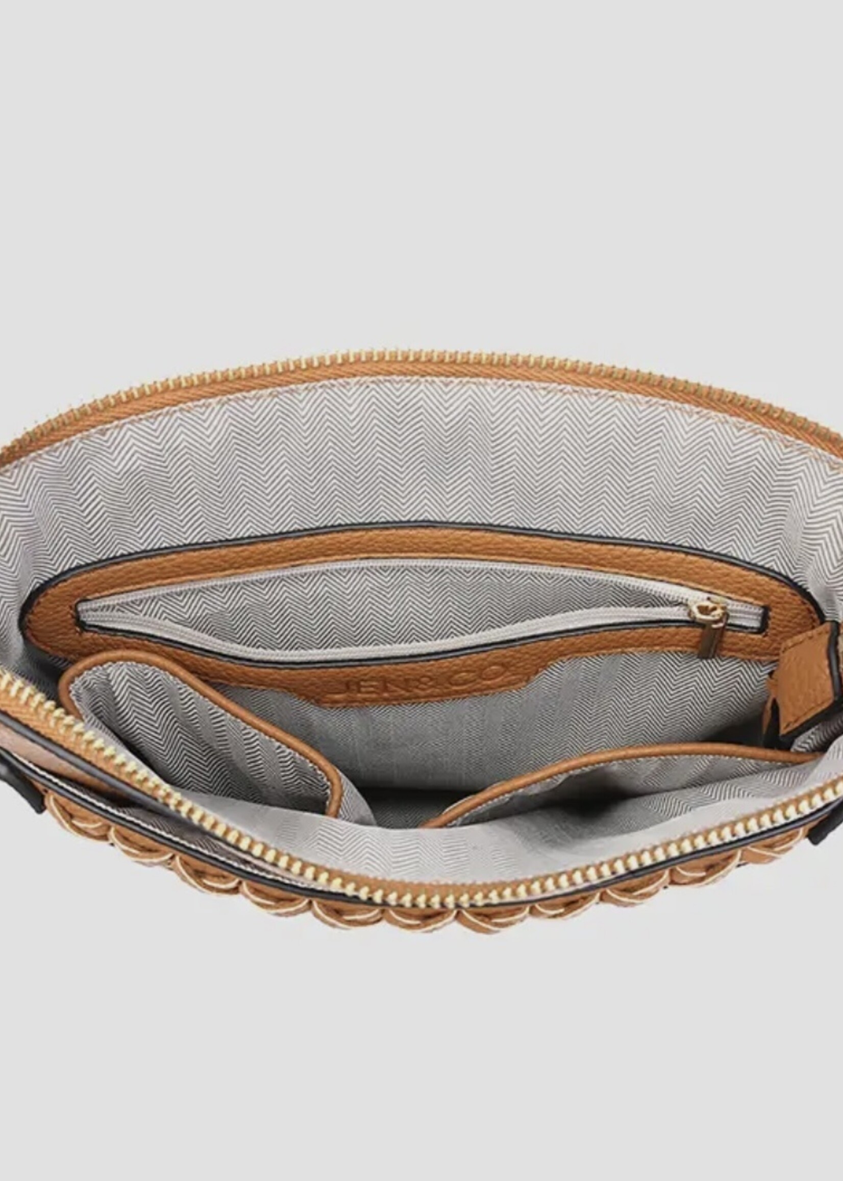 Jen & Co. Esther Whipstitch Crossbody in Grey