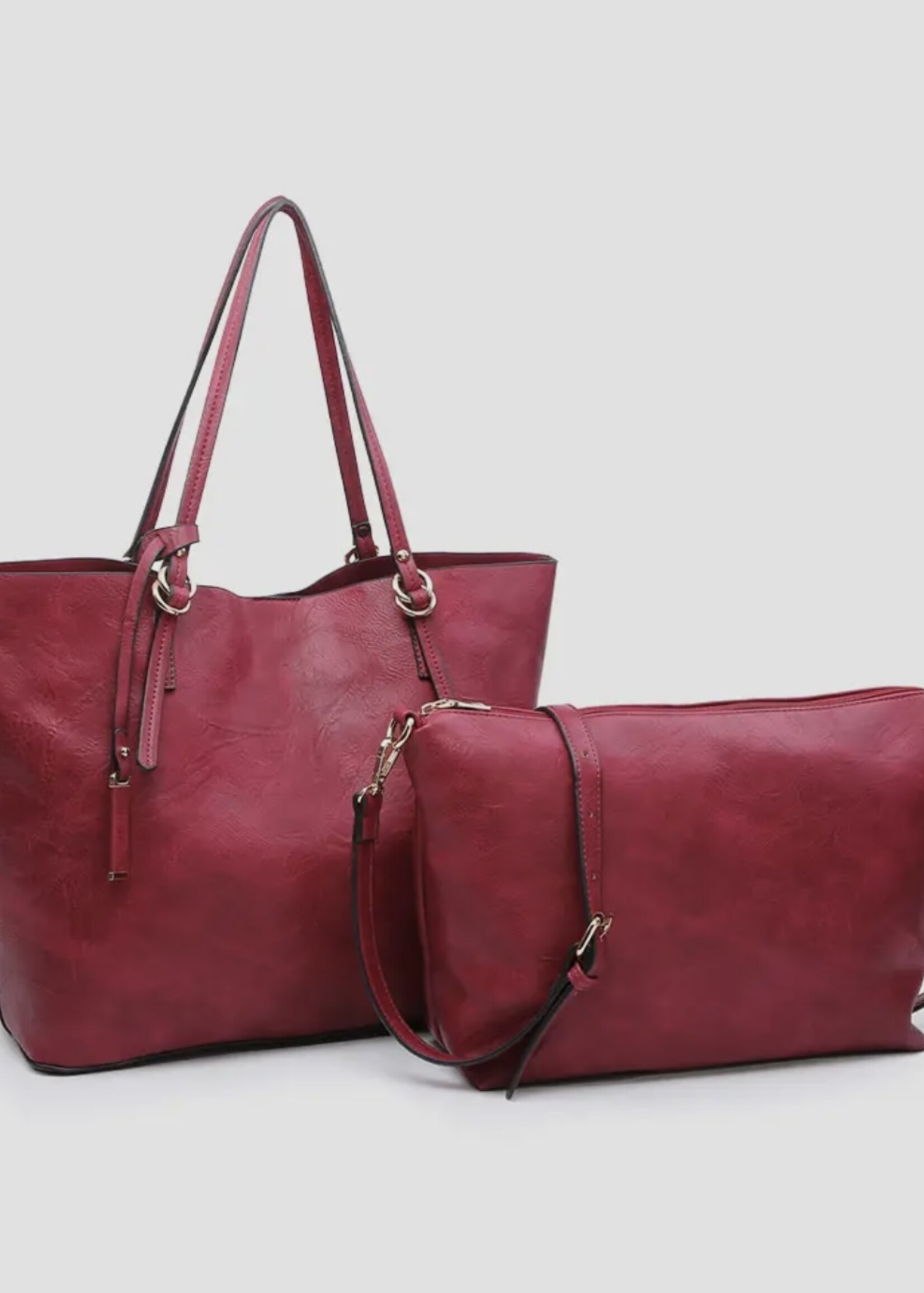 Jen & Co. Brown Iris Tote with Inner Crossbody Bag