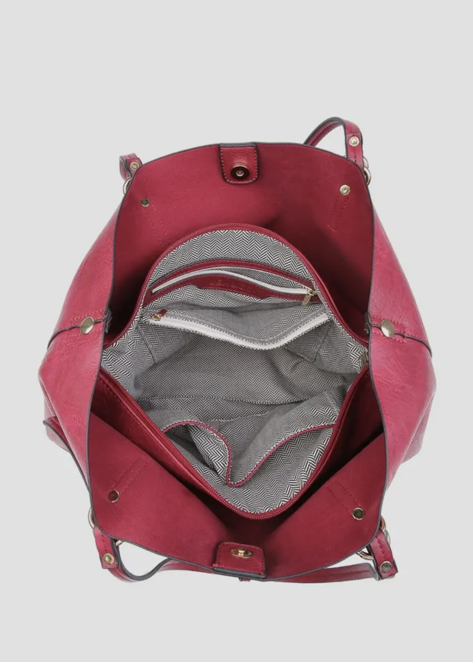 Jen & Co. Brown Iris Tote with Inner Crossbody Bag