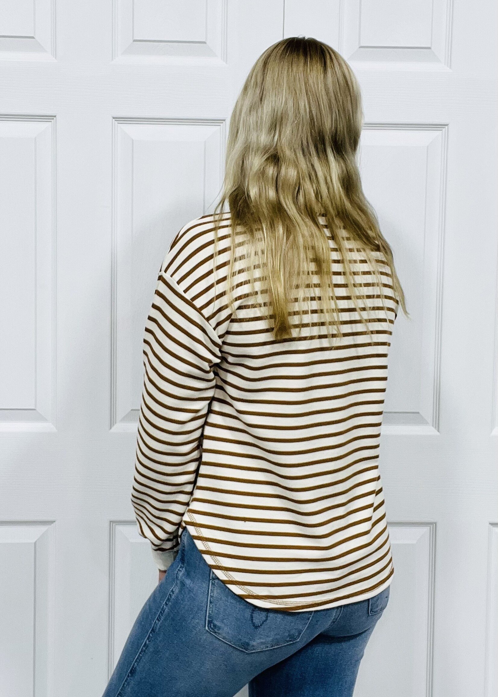 Blu Pepper Striped Snap Henley