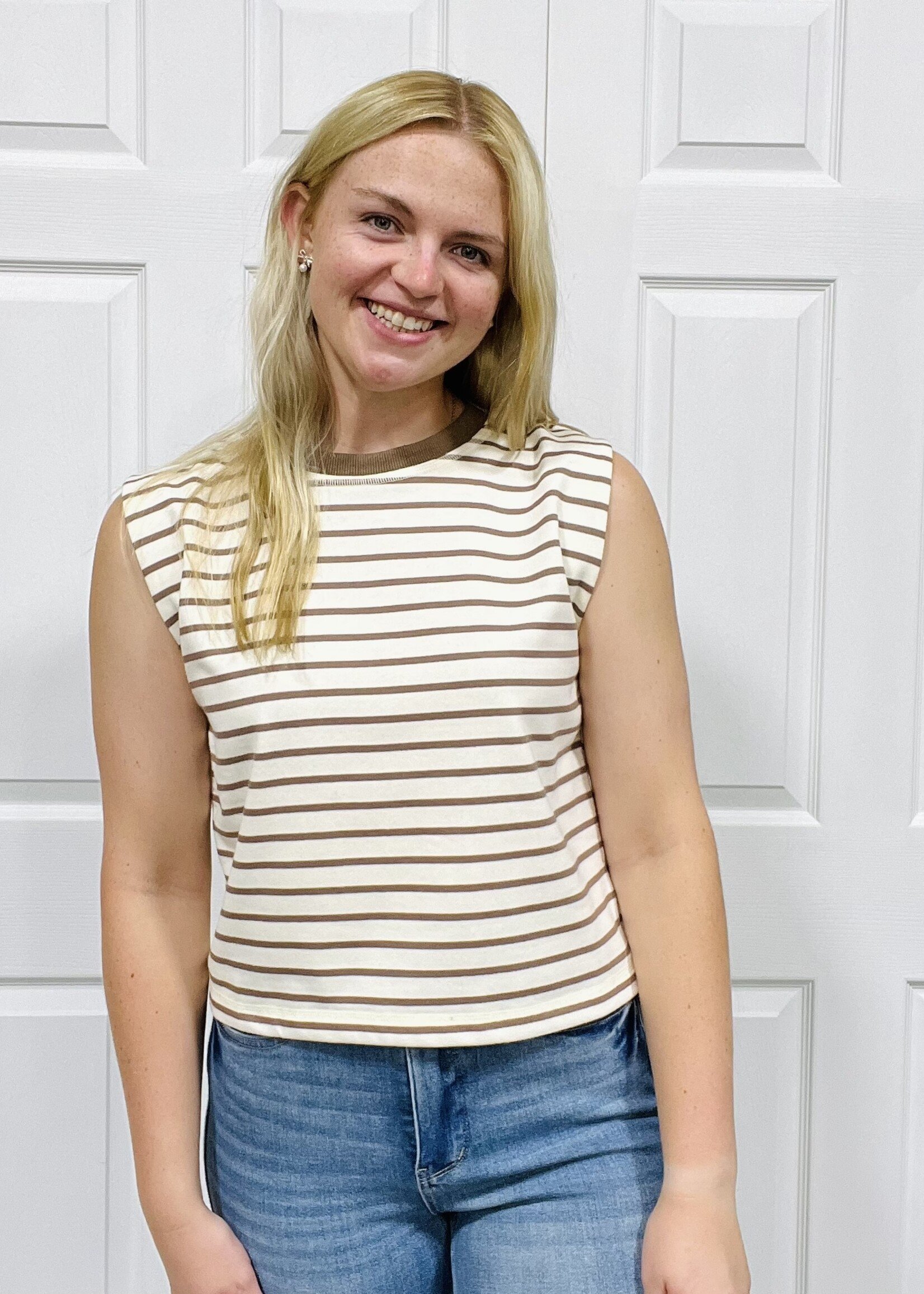 Eesome Mocha Striped Classic Tank