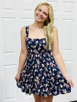 Blu Pepper Navy Floral Tiered Dress