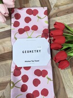 Geometry Cheery Cherries Tea Towel
