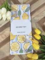 Geometry Sour Lemon Stripes Tea Towel