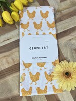 Geometry Fun Spring Chicks Tea Towel