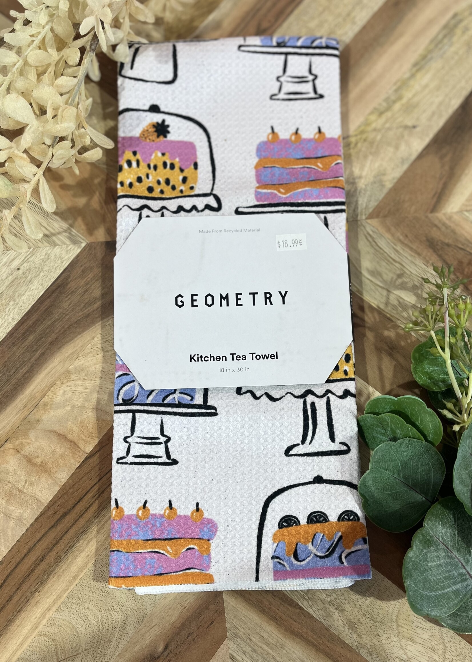Geometry Cakes in the Window Tea Towel