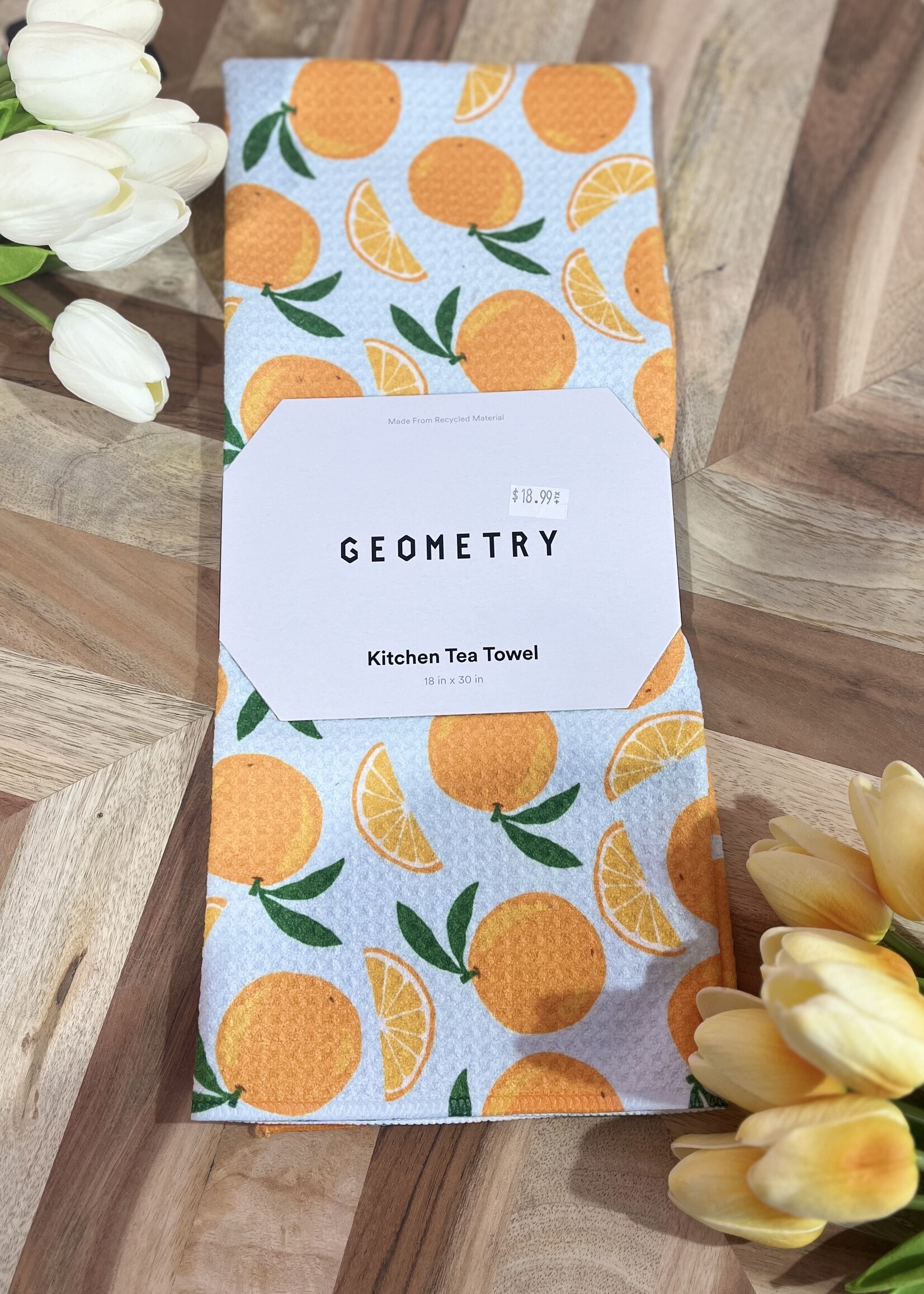 Geometry Sweet Orange Tea Towel