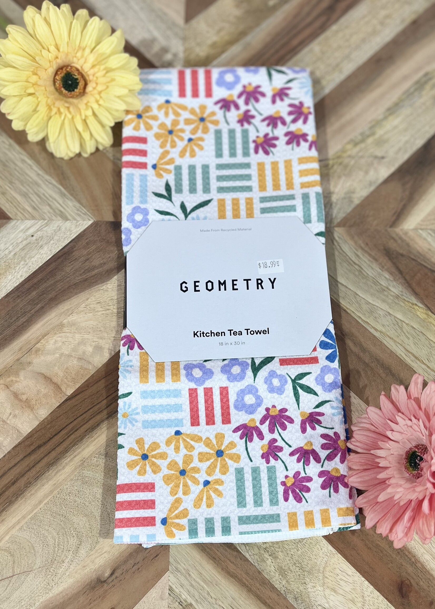 Geometry Floral Garden Tea Towel