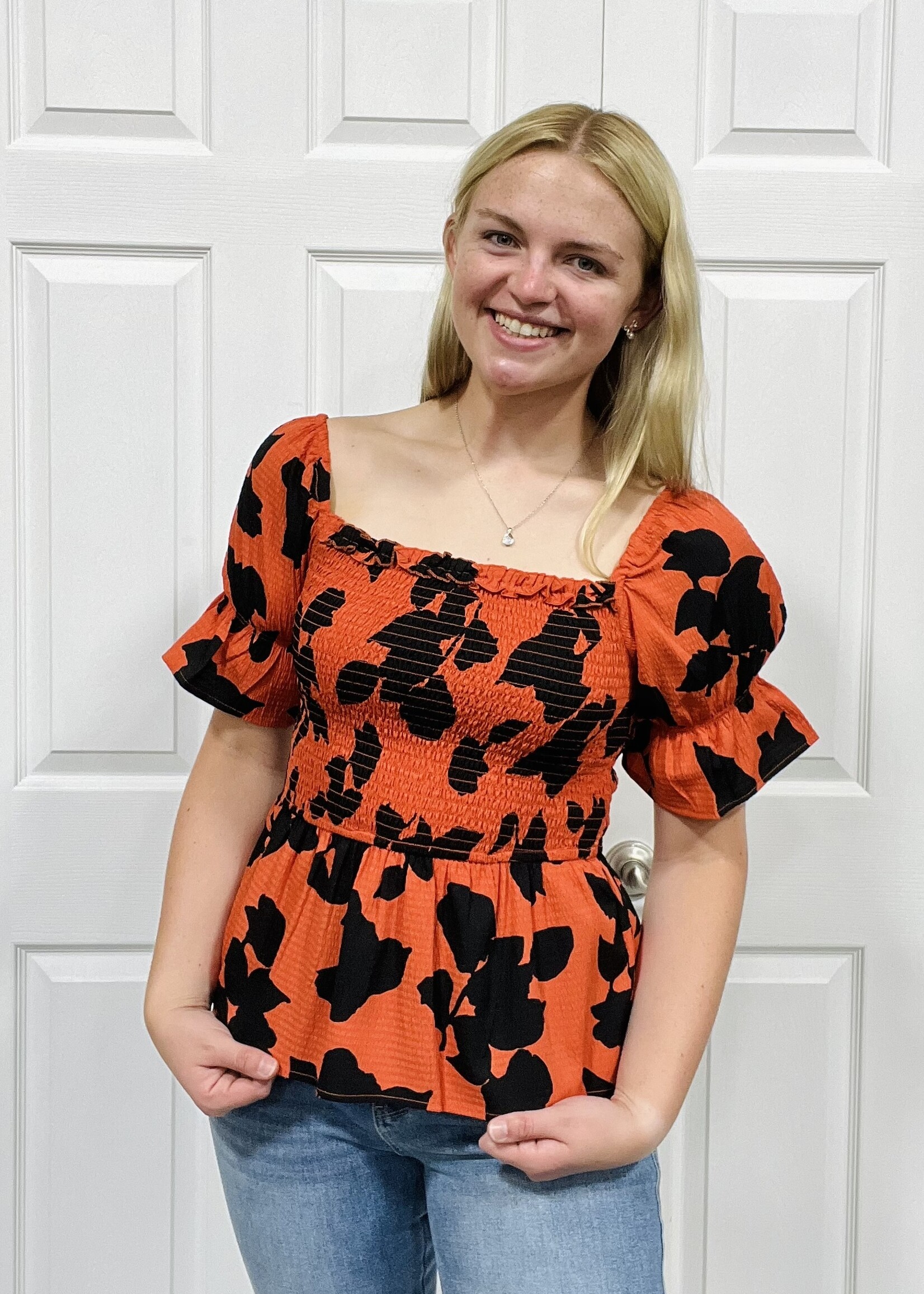 Bailey in Bold Peplum Top