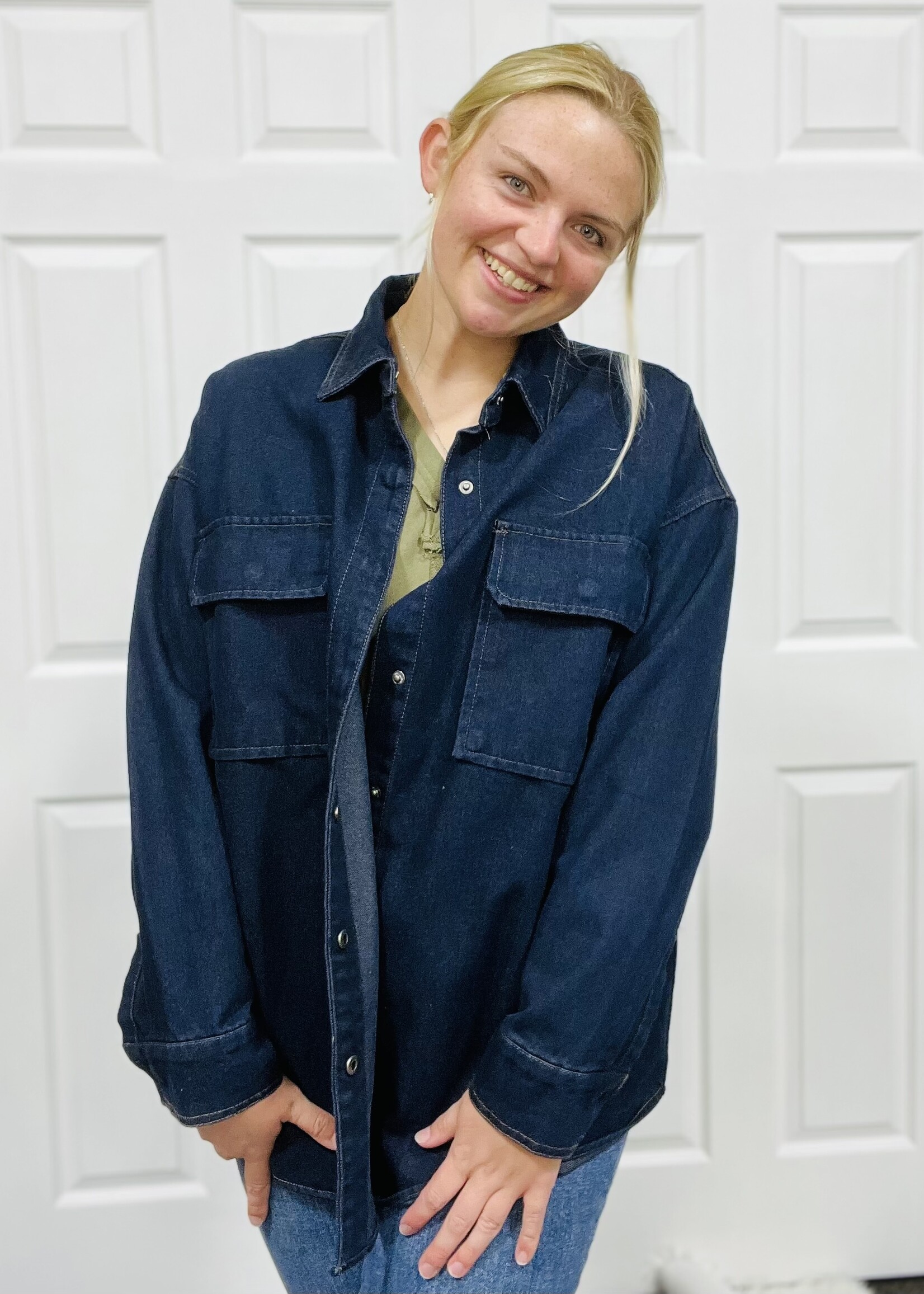 Blu Pepper Dark Denim Shacket