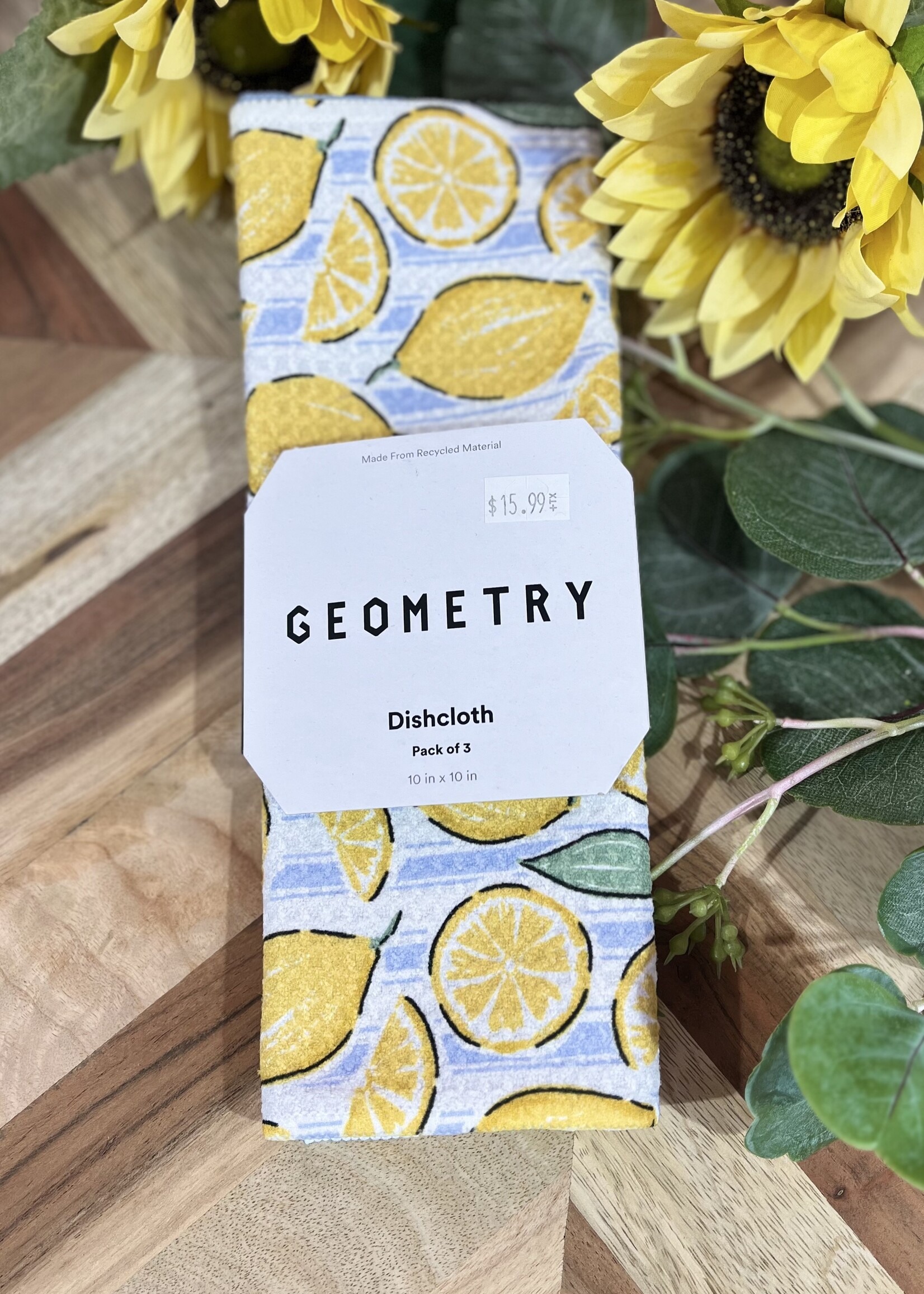 Geometry Lemon Waves Dishcloth Set