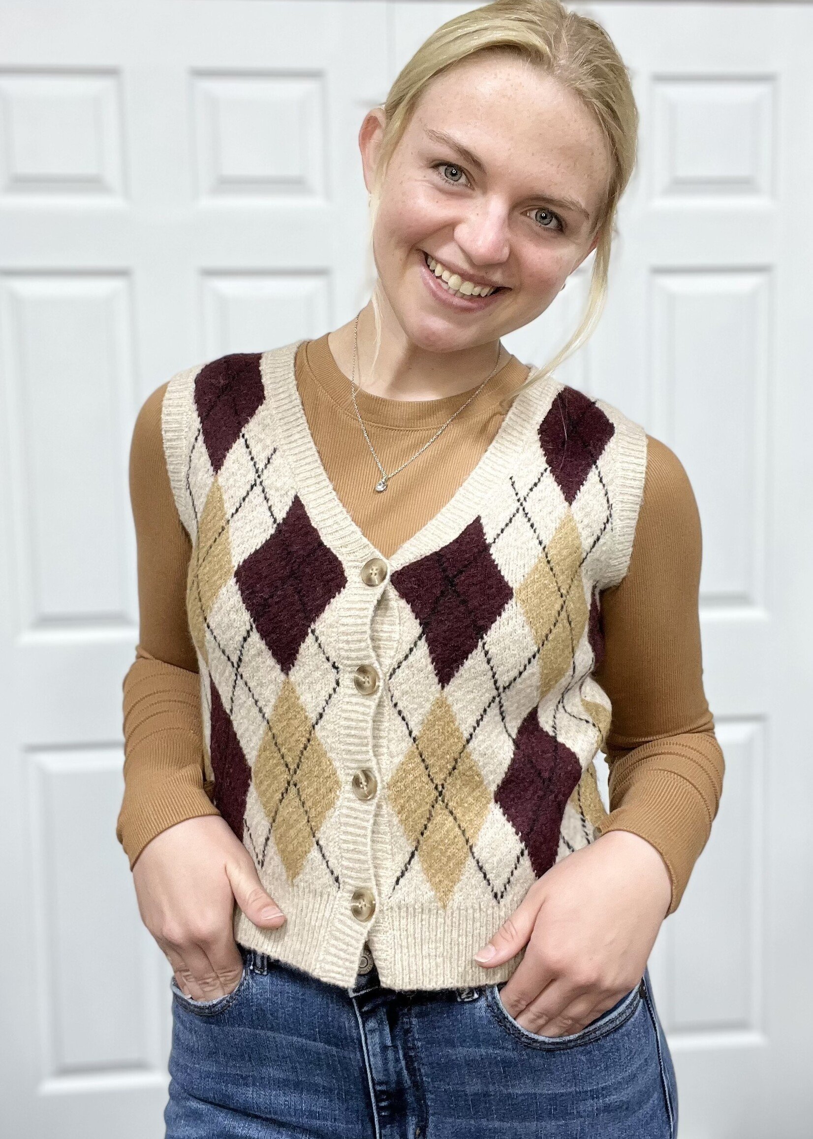 Blu Pepper Fall Argyle Sweater Vest
