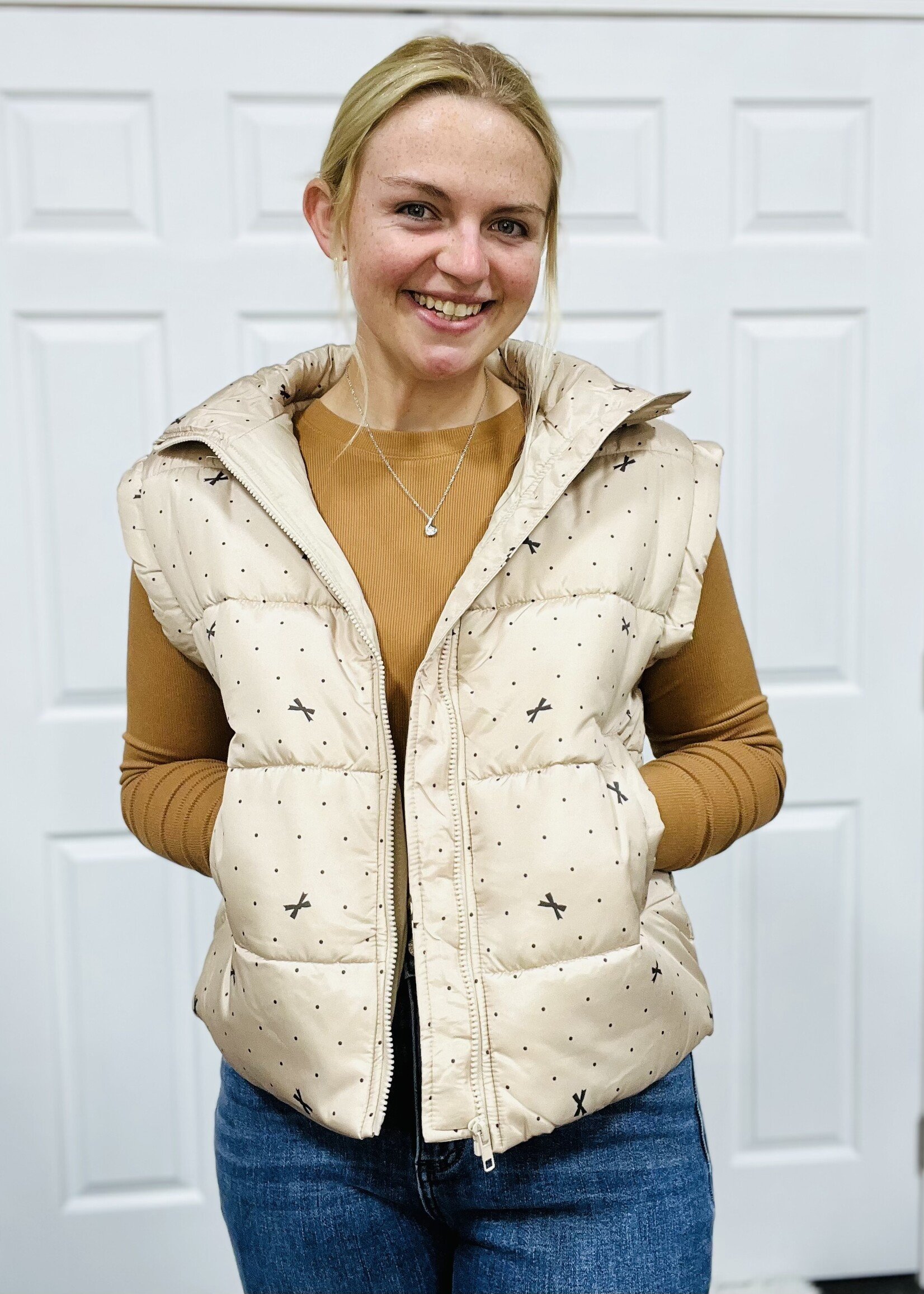 Blu Pepper Polka Dot/Bow Vest