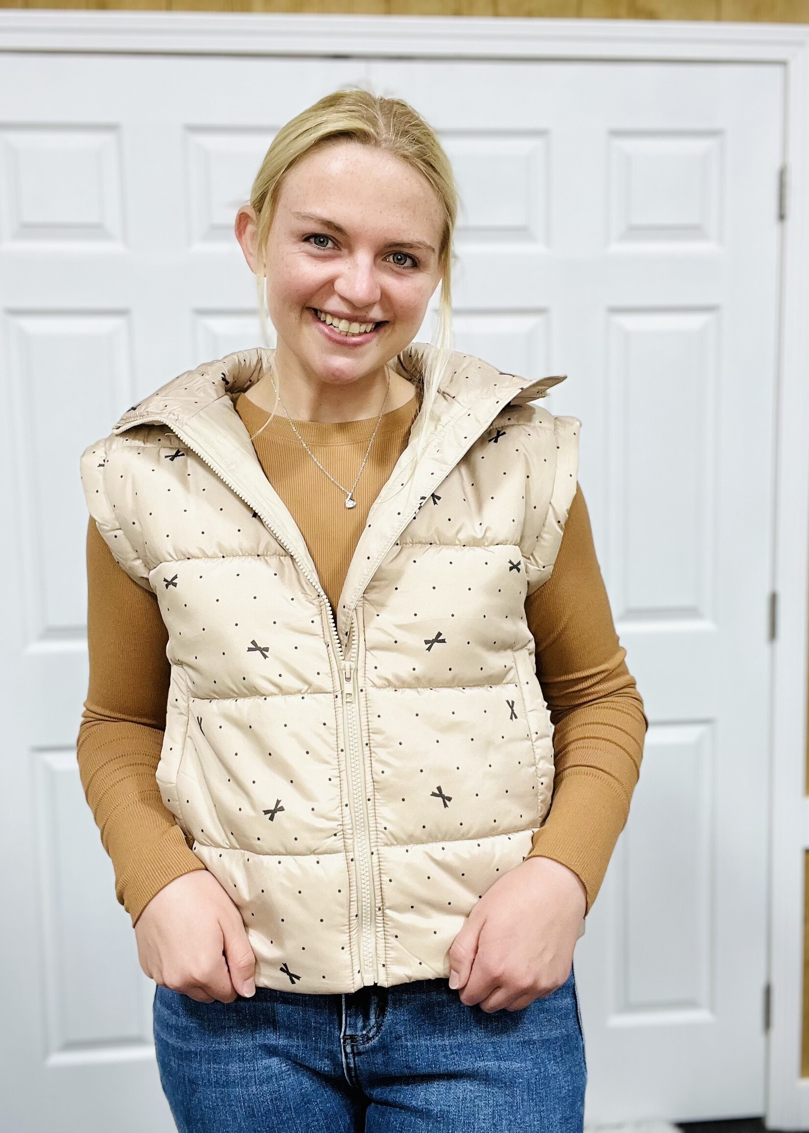 Blu Pepper Polka Dot/Bow Vest