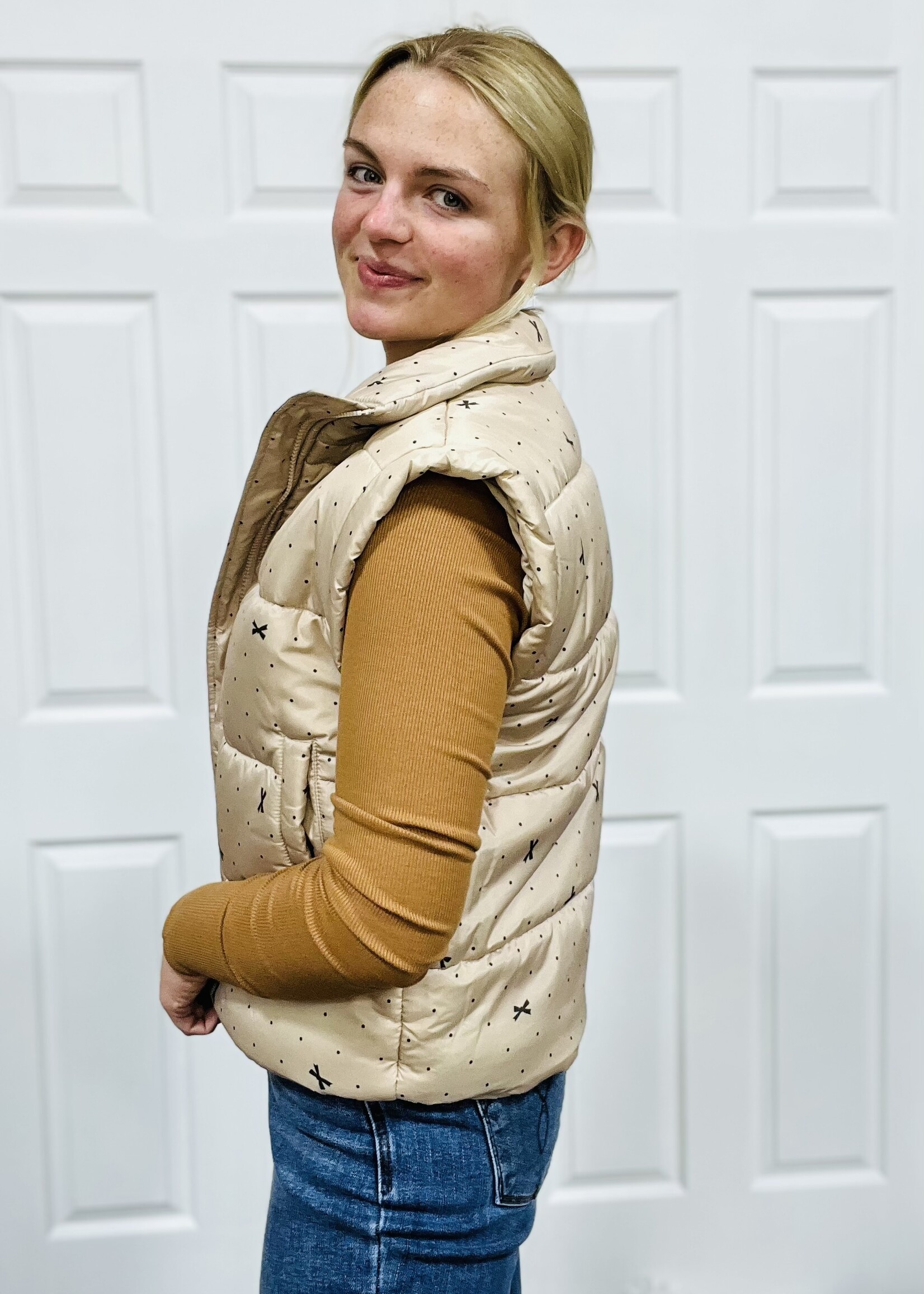 Blu Pepper Polka Dot/Bow Vest