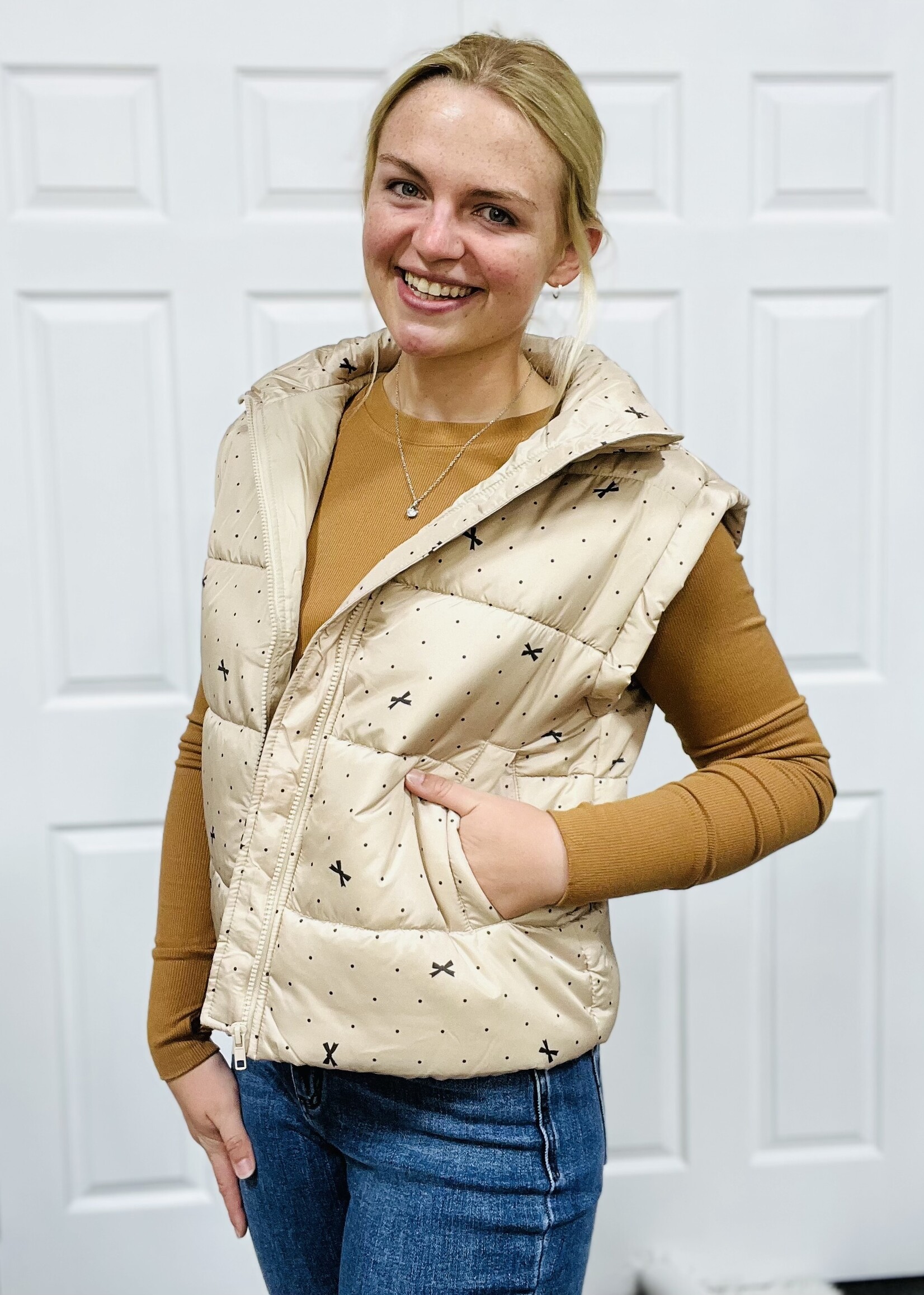 Blu Pepper Polka Dot/Bow Vest