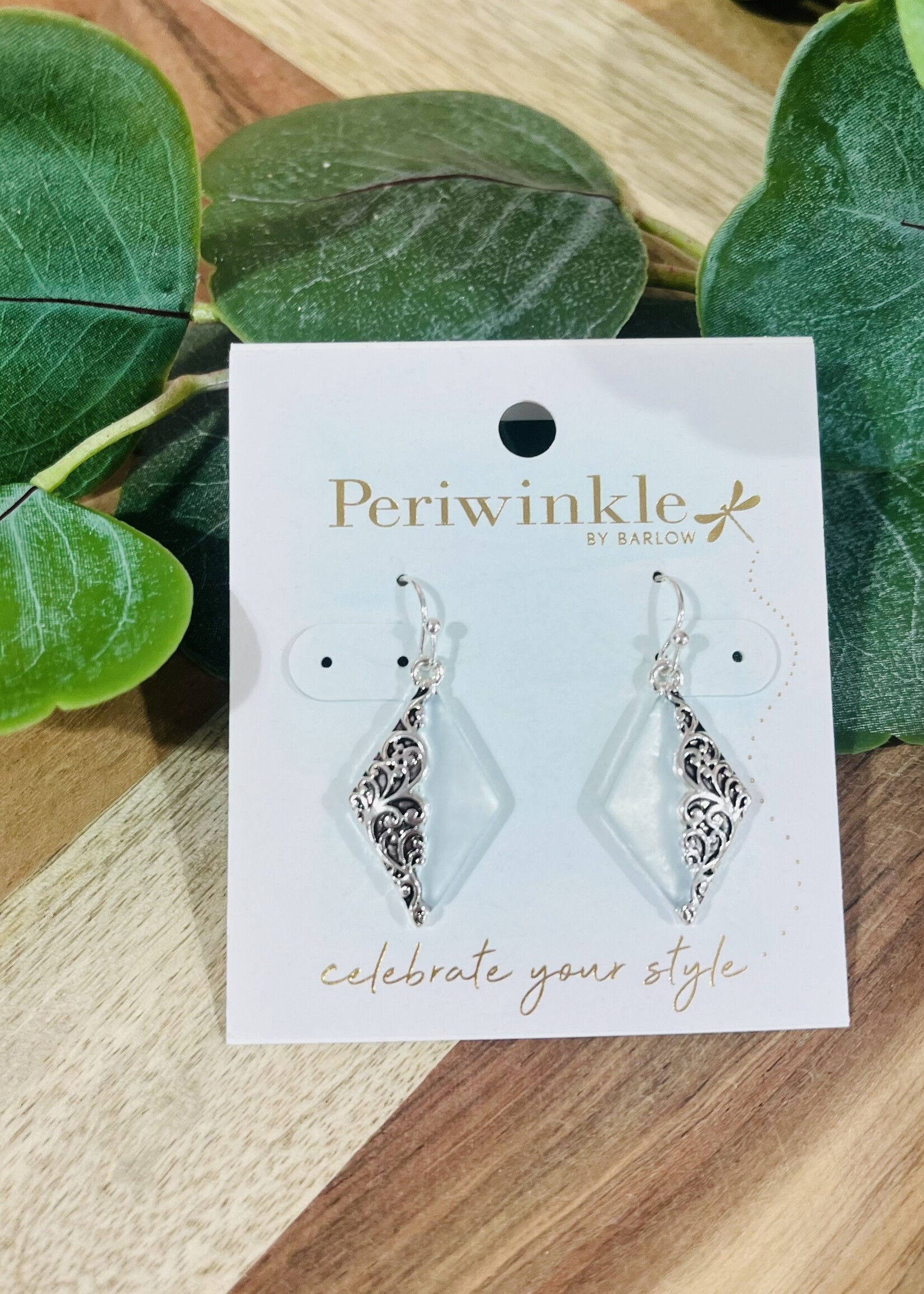 Periwinkle Aqua Filigree Earrings