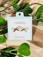 Periwinkle Gold Bow Studs