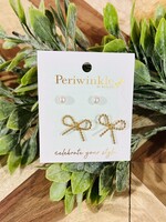 Pearl/Bow Stud Earring Set