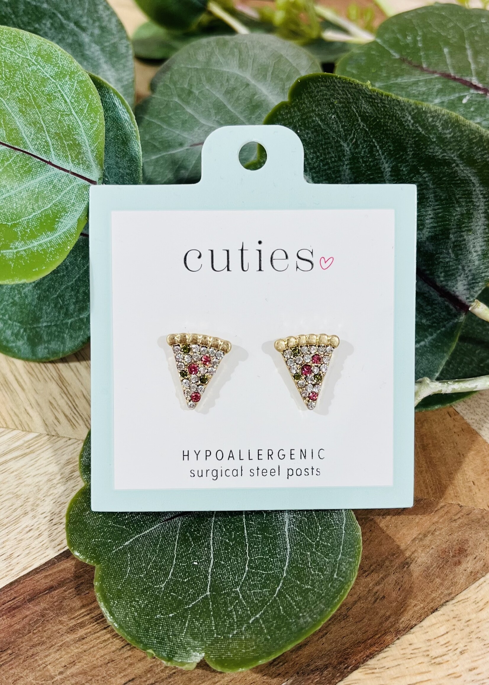 Periwinkle Pizza Sparkle Studs