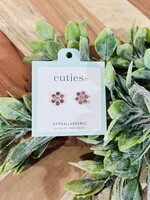 Periwinkle Pink Flower Sparkle Studs