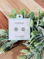 Periwinkle Green Flower Sparkle Studs