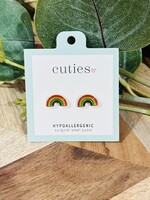 Periwinkle Gold Rainbow Studs