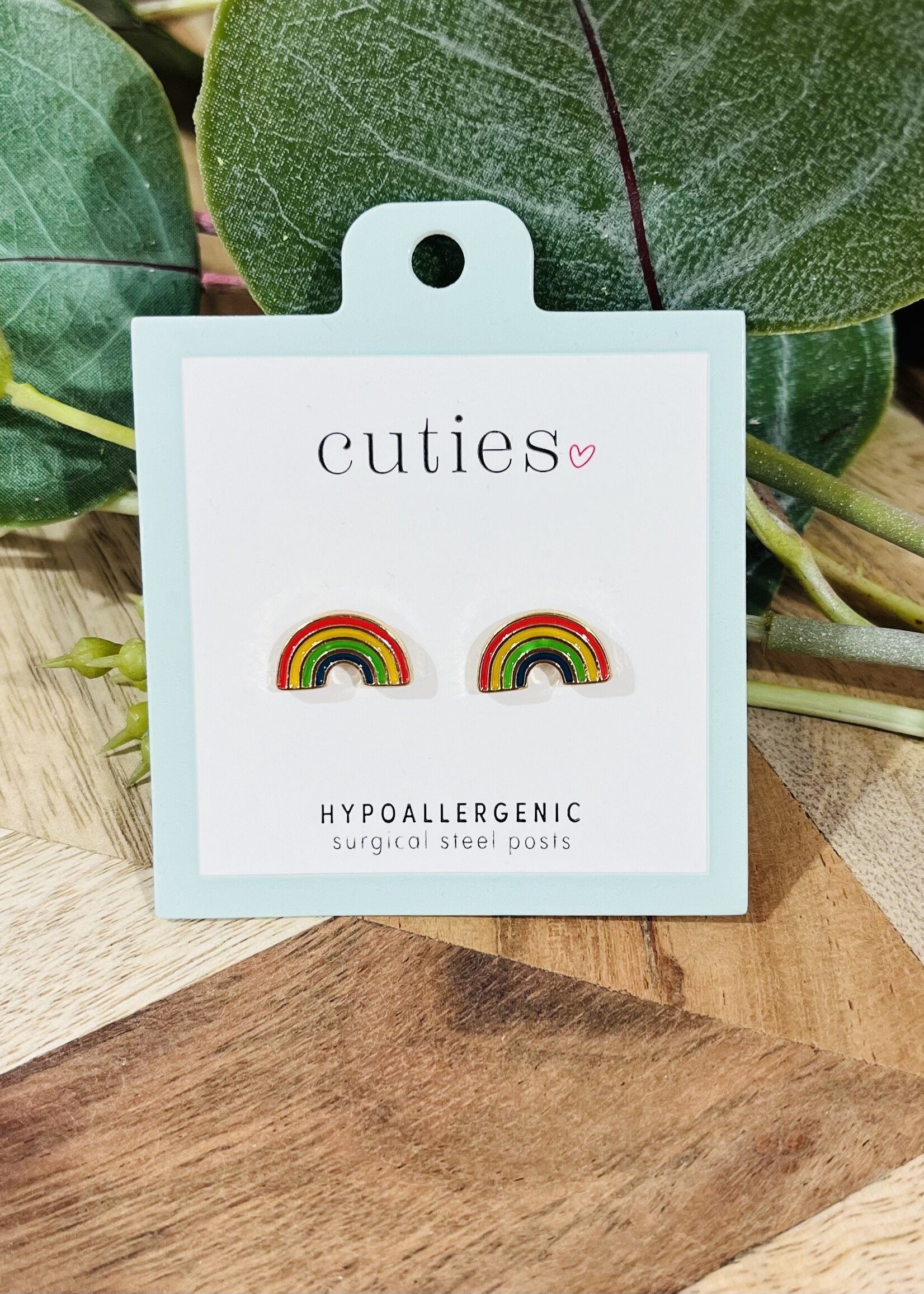 Periwinkle Gold Rainbow Studs