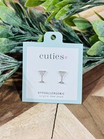 Periwinkle Silver Martini Studs