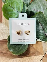 Periwinkle Gold Bubble Heart Studs