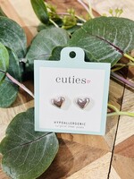 Periwinkle Silver Bubble Heart Studs