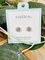 Periwinkle Silver Crystal Studs