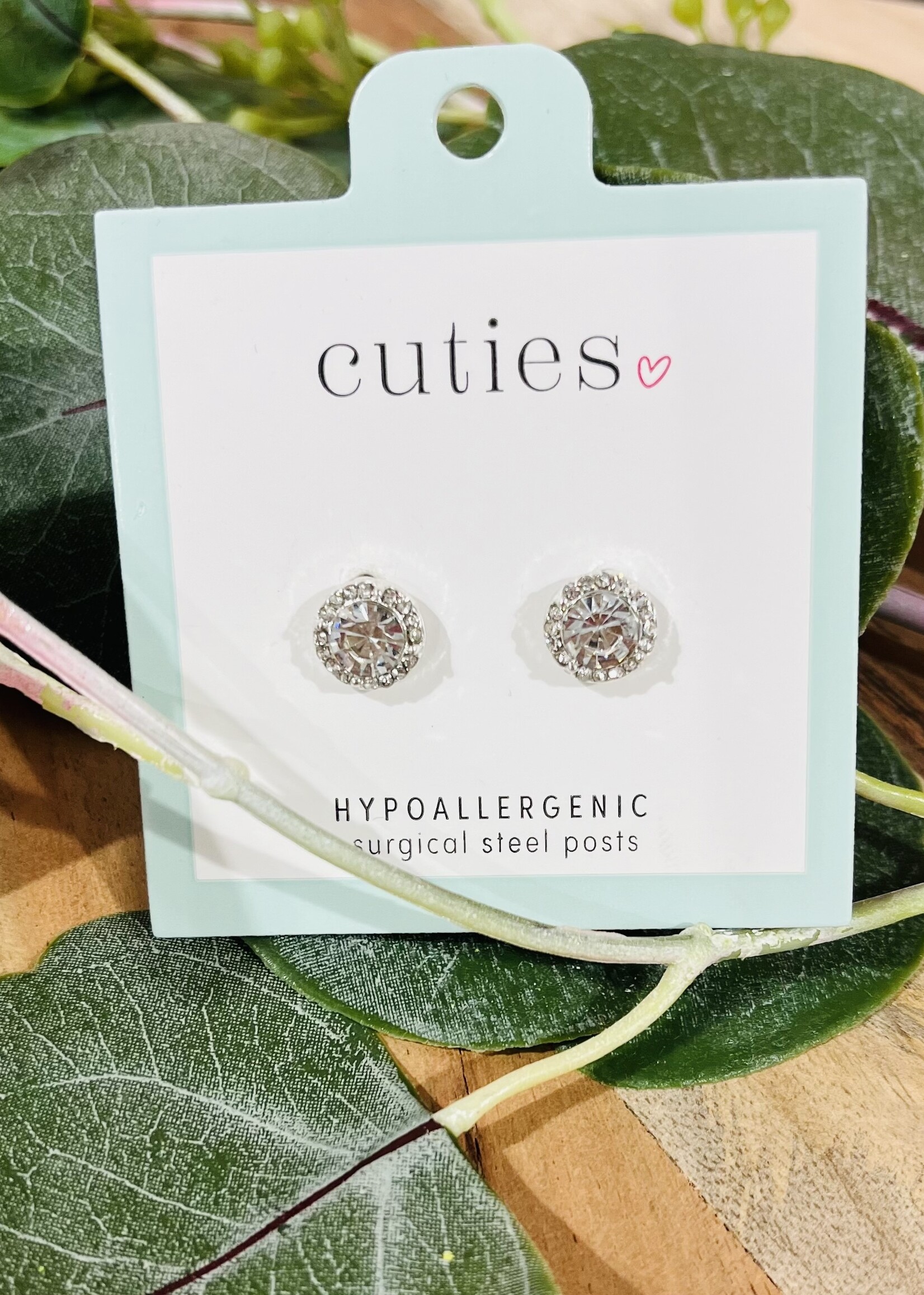 Periwinkle Silver Crystal Studs