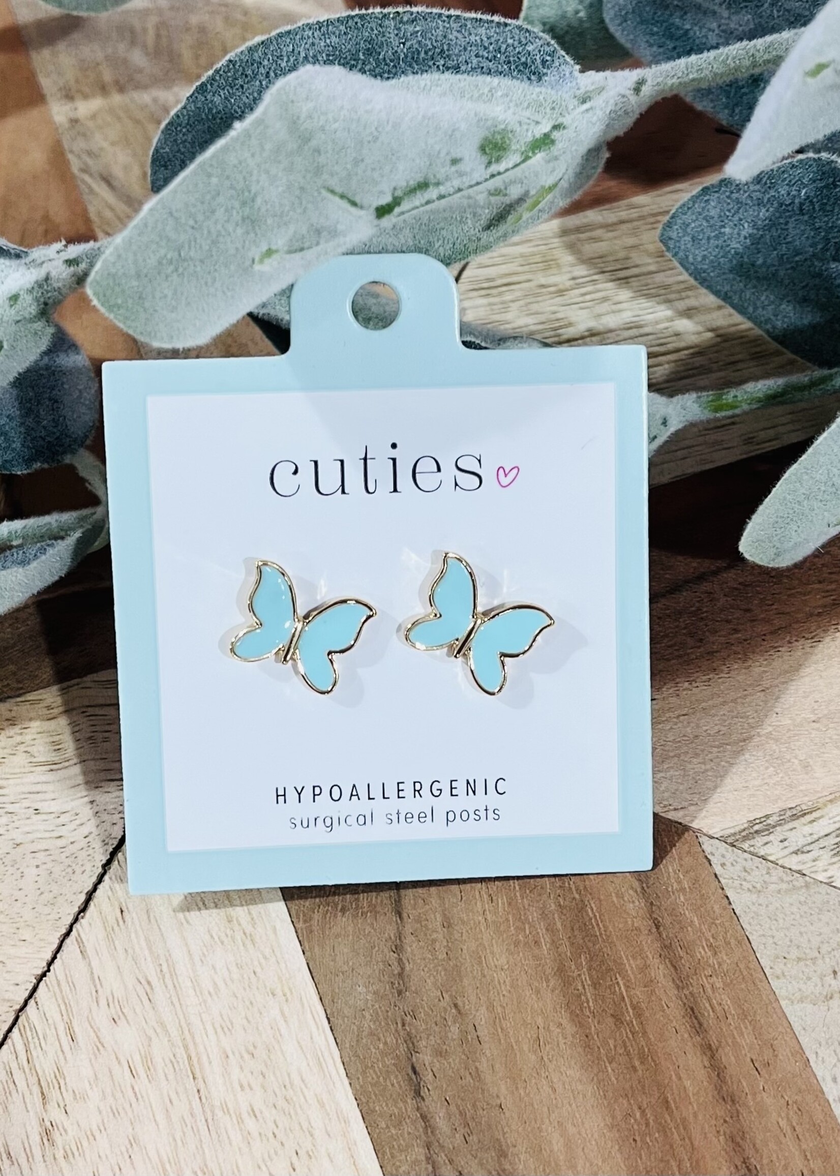 Periwinkle Mint Butterfly Studs
