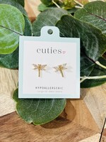 Gold Crystal Butterfly Studs