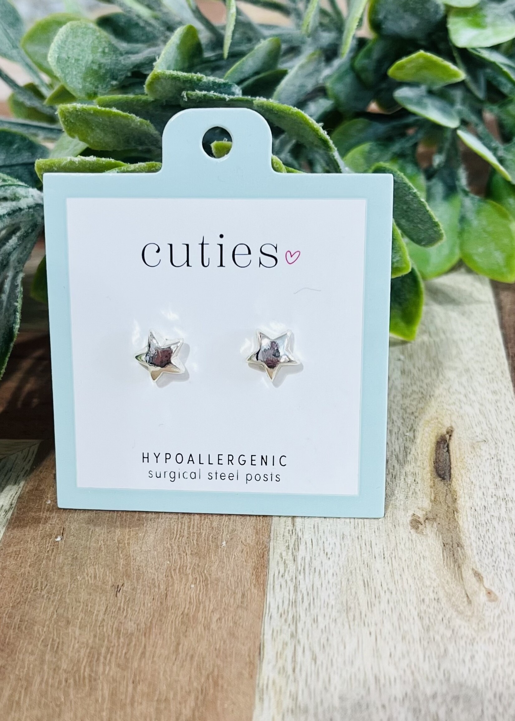 Silver Bubble Star Studs